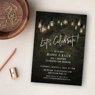 Invitation Briques industrielles et lumières Edison, célébron