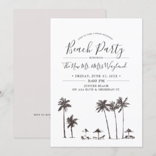 Invitation Brise de Palmier   Soirée de Plage Après-Mariage
