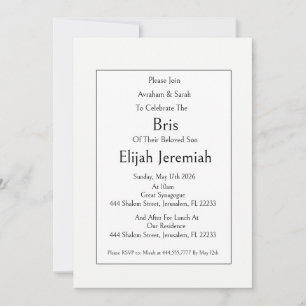 Invitation Brit Milah de nommage de bébé juif, Mod