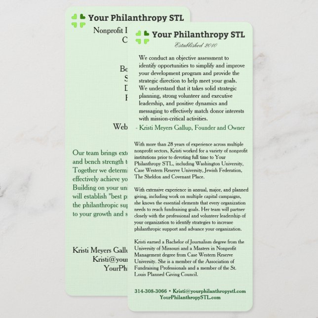 Invitation Brochure de consultant Skinny (Devant / Derrière)