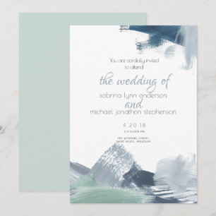 Invitation Brochures modernes Dusty Blue Ocean