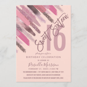 Invitation Brochures Peinture Parties scintillant Fille Douce