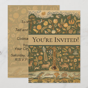 Invitation Broderie Anglaise Antique Tree of Life & Licorne