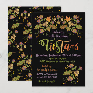 Invitation Broderie d'art populaire Fête mexicaine Anniversai