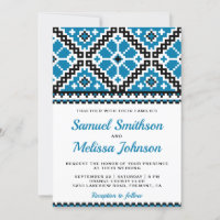 Broderie Noir Bleu Mariage Ukrainien