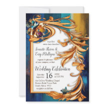 bronze Abstrait, style baroque bleu or