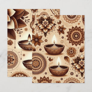 Invitation Bronze et Diwali or Imprimable Papier à papier pou