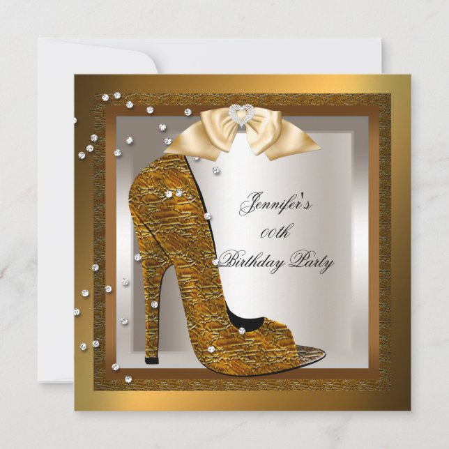 Invitation Bronze Gold Cream High talon Chaussure Anniversair (Devant)