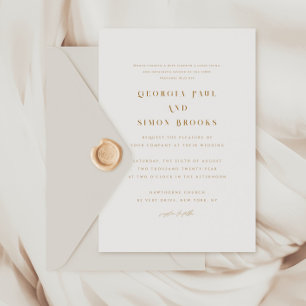 Invitation Bronze moderne Élégante typographie Mariage chréti