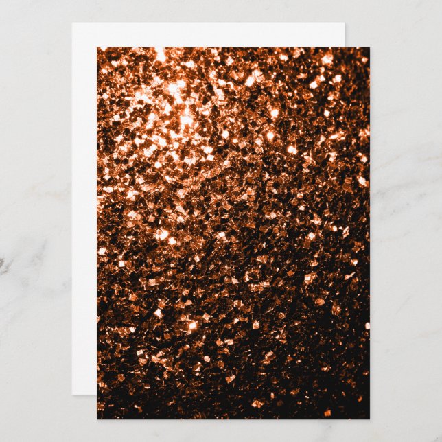 Invitation Bronze Orange parties scintillant Brown scintille  (Devant / Derrière)