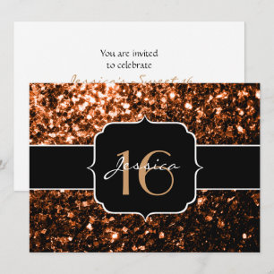 Invitation Bronze parties scintillant pétillantes Sweet 16 In