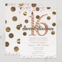 Bronze Rose Pois Gold Sweet 16 Anniversaire