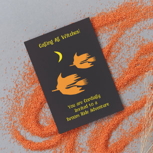 Invitation Broom Ride Nocturne - Halloween Party Invitation.