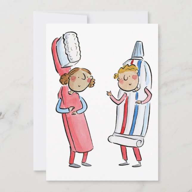 Invitation Brosse à dents et dentifrice (Devant)