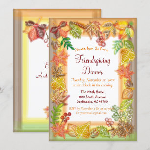 Invitation Brosse de feuillage d'automne pour Thanksgiving