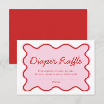 Brosse rose et Baby shower rouge ondulé Raffle