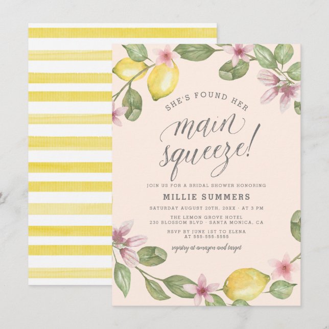 Invitation Brouiller | Fête des mariées principale de courge  (Devant / Derrière)