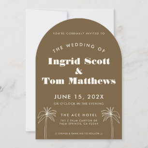 Invitation Brown Arc minimaliste Mariage Tropiques