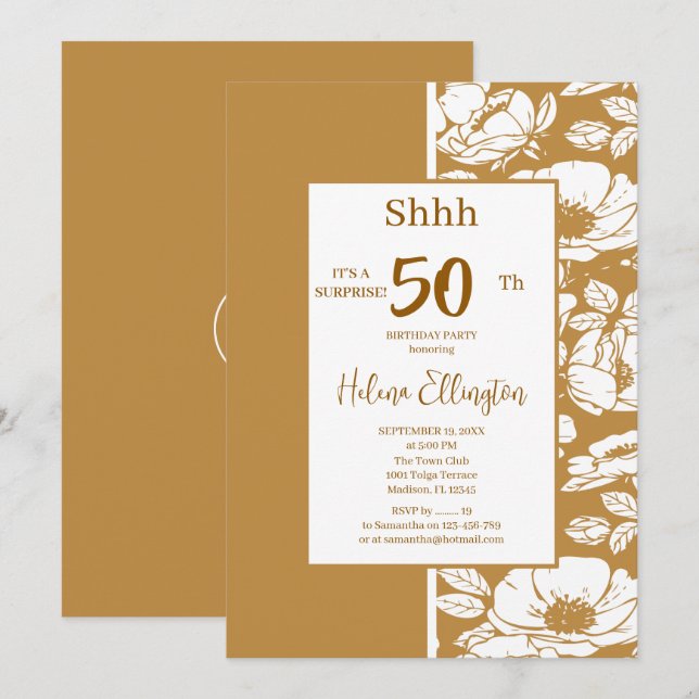 Invitation Brown d'or (Devant / Derrière)