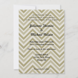 Invitation Brown et crème Chevron Mariage