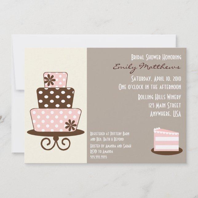 Invitation Brown et rose chic (Devant)