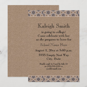 Invitation Brown Floral Abstrait Trunk Party
