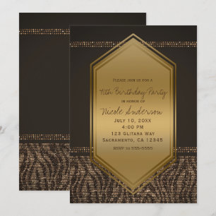 Invitation Brown Gold Zebra Imprimer Anniversaire Fête N'impo