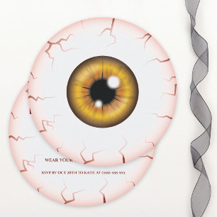 Invitation Brown Iris Eyeball Blooshot Eye Halloween Party