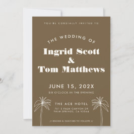 Invitation Brown minimaliste Mariage Tropiques