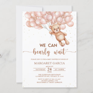 Invitation Brown Nous pouvons attendre prématurément Teddy Be