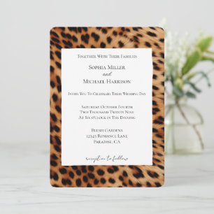 Invitation Brown Poster de animal Leopard Mariage
