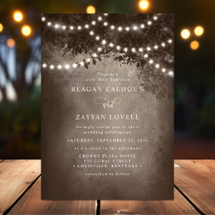 Invitation Brown Rustic DreamTree String Mariage
