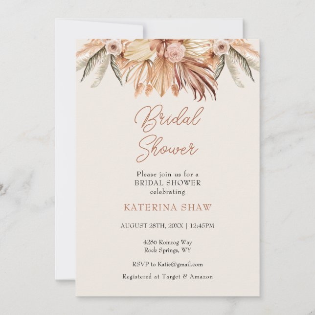 Invitation Brown Rustique de douche nuptiale (Devant)