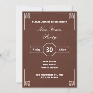 Invitation Brown rustique Décor Noël Nouvel An