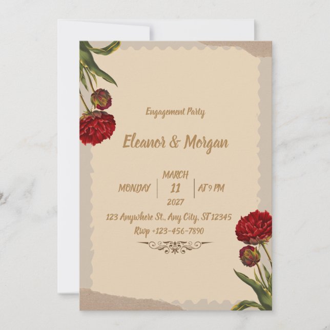 Invitation Brown Vintage classique (Devant)