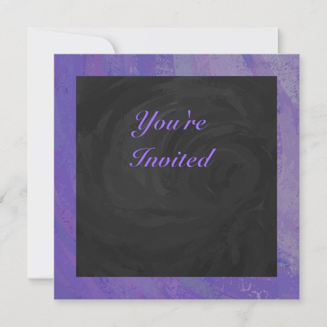 Invitation Broyeur de bleuets et monogramme noir (Devant)