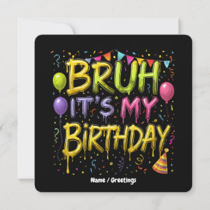 Invitation Bruh C’est mon maillot d’anniversaire Amusant Vint