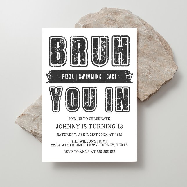 Invitation Bruh, Tu Es Dans ? Ado de la fête de la piscine (Créateur téléchargé)