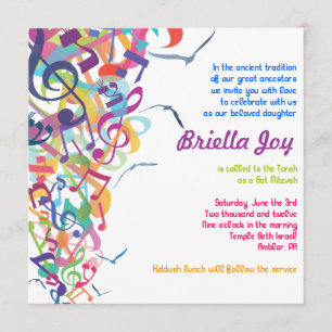 Invitation BRUITS de l'invitation de Mitzvah de barre de