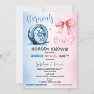Invitation Brûlons ou arcs Genre Reveal Party