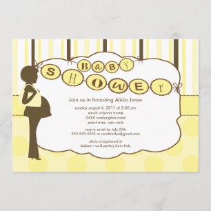 Invitation Brun jaune de fille de garçon de baby shower de
