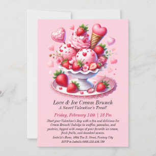 Invitation Brunch à l'amour et à la crème glacée