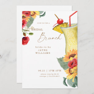 Invitation Brunch à marée rouge et jaune coloré