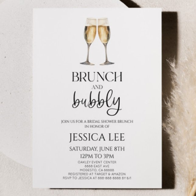 Invitation Brunch au champagne et Brunch Fête des mariées au  (Créateur téléchargé)