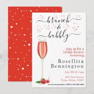 Invitation Brunch au champagne et Fête des mariées à bulles
