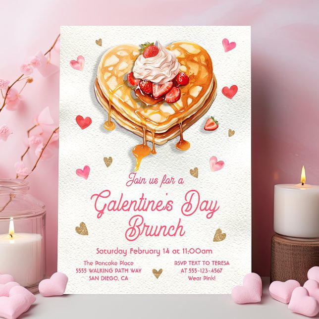 Invitation Brunch au coeur de la Saint-Valentin de Galentine (Créateur téléchargé)