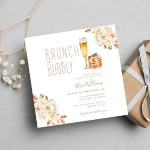 Invitation Brunch au crêpe rustique et Fête des mariées Bubbl