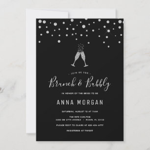 Invitation Brunch au diamant et au champagne et mousseux