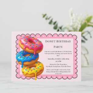 Invitation Brunch aux beignes   Fête d'anniversaire