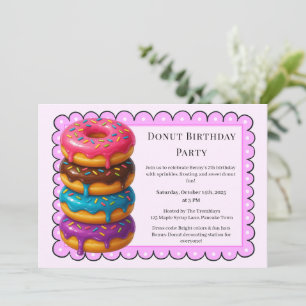 Invitation Brunch aux beignes Fête d'anniversaire